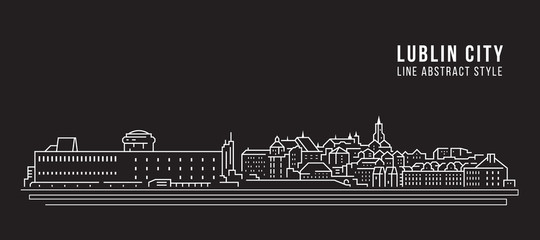 Cityscape Building Line art Vector Illustration design -  Lublin city - obrazy, fototapety, plakaty