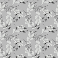 Leaves Seamless Pattern. Hand Drawn Illustration.