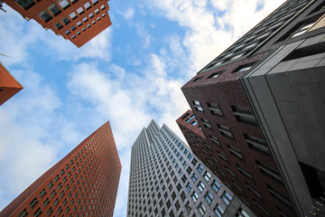 Fototapeta na wymiar The Hague high skyscraper buildings