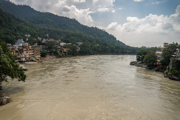 Ganges river in Rishikesh,India