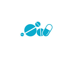 Medical drug vector icon template design