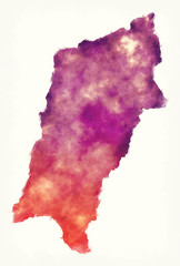 Atacama region watercolor map of Chile