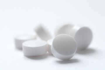 pills on white background