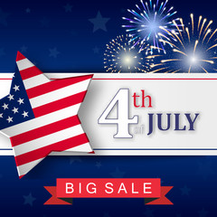 4th of July Sale banner. Vector illustration