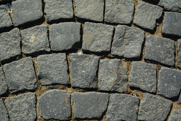Pavers on the embankment of Neva River, Russia