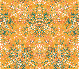 Kaleidoscope seamless pattern. Geometric abstraction on white background. Useful as design element for texture and artistic compositions.
