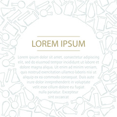 White Circle frame of test tubes and flacks for chemical laboratories