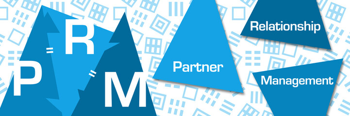 Obraz premium PRM - Partner Relationship Management Blue Triangle Horizontal 