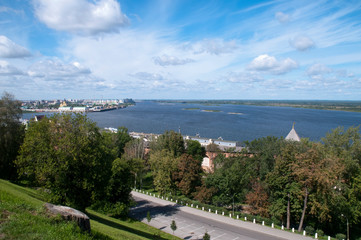 Nizhny Novgorod Russia, view across the Volga river