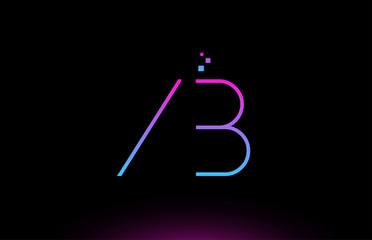 AB A B pink blue alphabet letter combination logo icon design