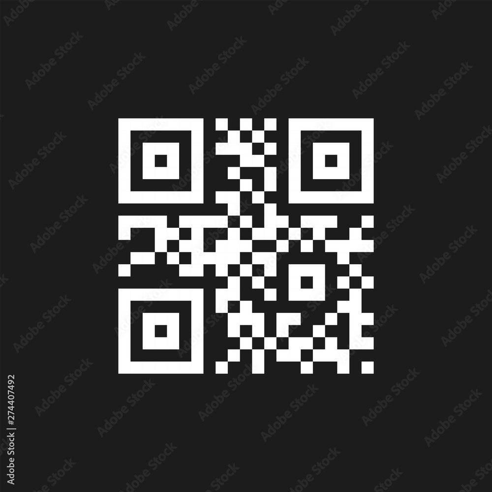 Poster qr code icon. the code of the qr, the identifier of the goods or services. a sample qr code for smar