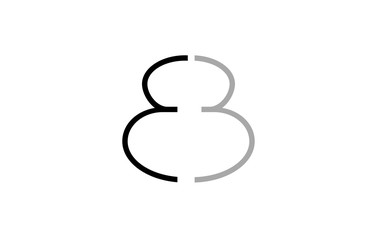 number 8 eight grey white creative number logo icon design