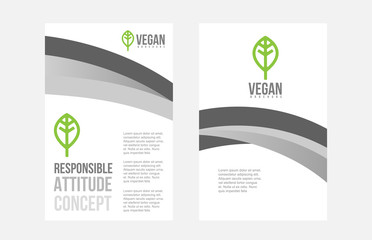 vegan leaf flyer brochure poster pamphlet cover design layout