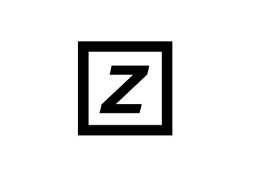 Z black and white square alphabet letter logo icon design