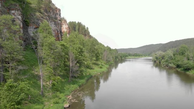 Fly And Watch The Forests And Rivers In The Afte