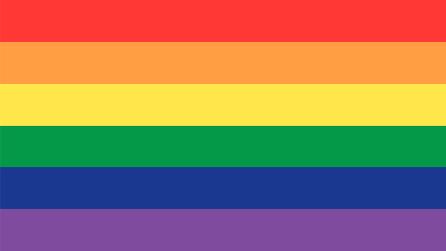 GLBT pride rainbow flag. LGBTQ human rights symbol.