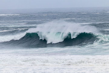 waves crashing on the beach
