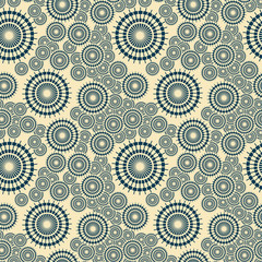 Abstract geometric pattern with lines. Circles are randomly scattered on a light background
