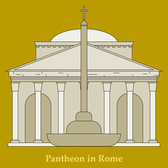 Dome of the Pantheon Cup in Rome, vintage engraved illustration. Industrial encyclopedia E.-O. Lami - 1875.