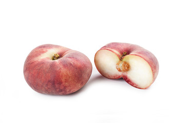 Saturn Peach, doughnut peach, Prunus persica, platycarpa, Pesca tabacchera, pesca nettarina,...