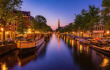 Amsterdam Grachten bei Nacht