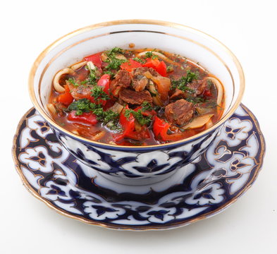 Laghman, a traditional dish of Central Asia