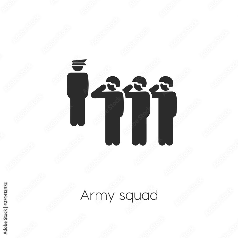 Poster army squad icon. squad icon vector. linear style sign for mobile concept and web design. army squad 