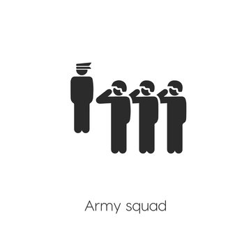 army squad icon. squad icon vector. Linear style sign for mobile concept and web design. army squad symbol illustration. vector graphics - Vector	
