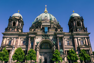 Exterior view of Berliner Dom, also known as Berlin Cathedral in the historic city of Berlin in Germany on a sunny summer day