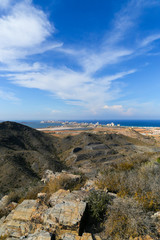 Fototapeta na wymiar Panoramic view of Cabo de Palos from Monte de las Cenizas y Peña del Águila Regional Park