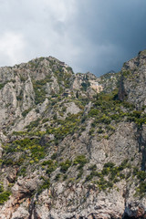 Obraz premium Greece, april 2019, Holy Mountain Athos – different views of monasteries exteriors