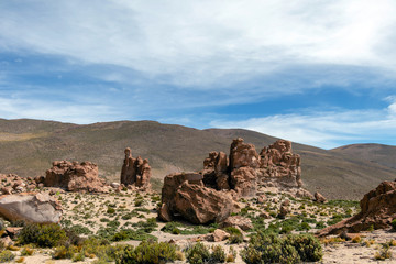 Bolivia: red rock formations of the Italia Perdida, or lost Italy, in Eduardo Avaroa Andean Fauna National Reserve