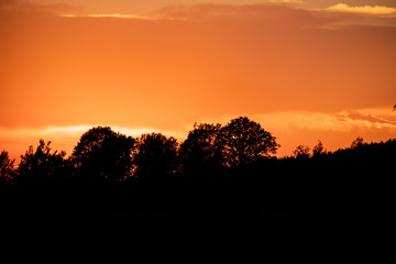 Romantic sunset with dramatic sky