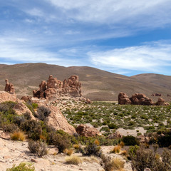 Bolivia: red rock formations of the Italia Perdida, or lost Italy, in Eduardo Avaroa Andean Fauna...