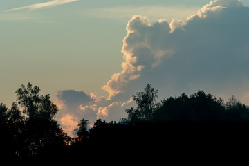 Romantic sunset with dramatic sky