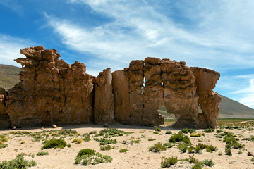 Bolivia: red rock formations of the Italia Perdida, or lost Italy, in Eduardo Avaroa Andean Fauna National Reserve