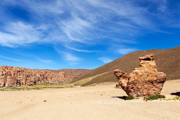 Fototapeta na wymiar View on Camel rock formation in the Bolivean altiplano - Potosi Department, Bolivia