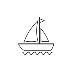 Boat, sail, sailing, ship, yacht icon. Vector illustration, flat design.