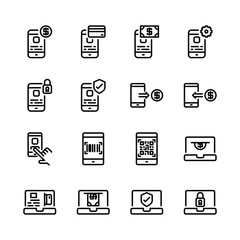 Online payment icon set.Vector illustration.