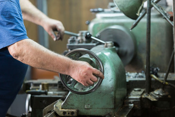 Fototapeta premium Lathe for metal material processing