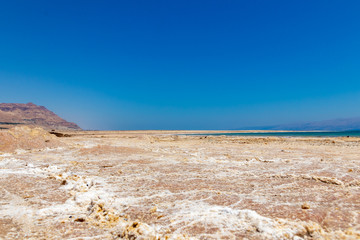 The bottom of the Dead Sea dries out