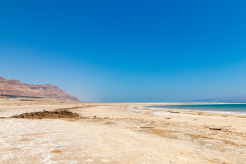 The bottom of the Dead Sea dries out