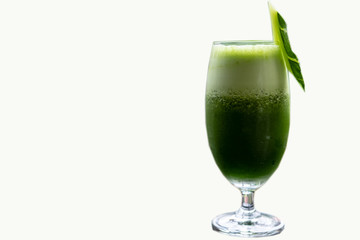 green cocktail with lime and mint isolated on white
