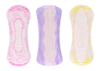 The close up of woman hygiene protection on white background with clipping path