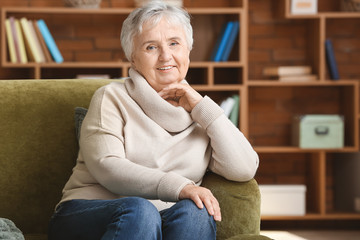 Portrait of elderly woman in nursing home