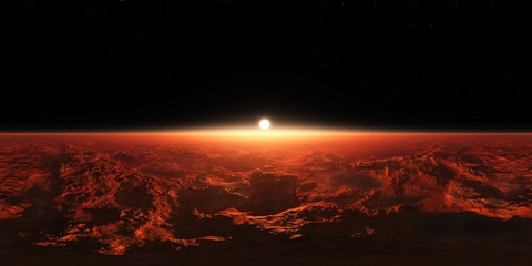 Martian landscape. HDRI . equidistant projection. Spherical panorama. panorama 360. environment map, 3d rendering © ustas