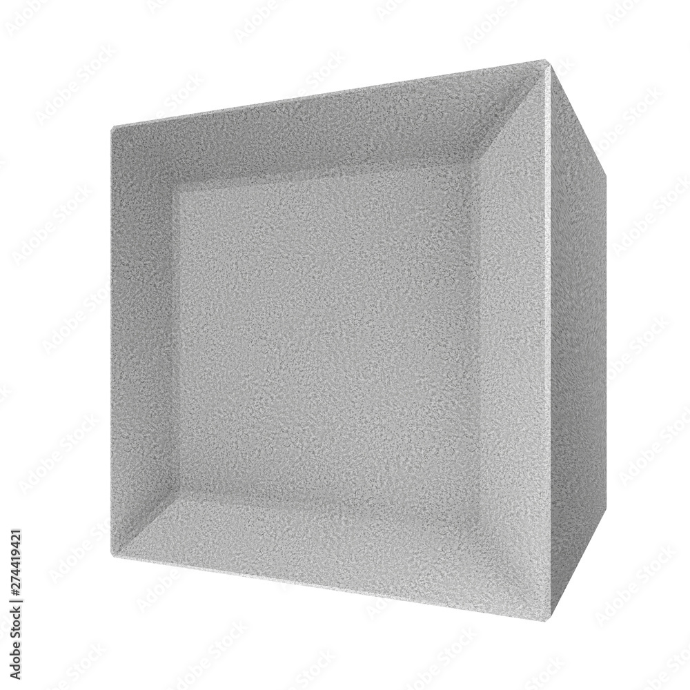 Poster 3d rendering of concrete cube isolated