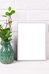 Empty silver frame mockup  with copy space