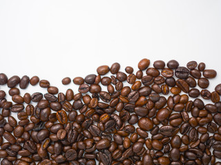 Coffee beans isolated on a white background.