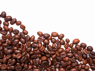 Coffee beans isolated on a white background.